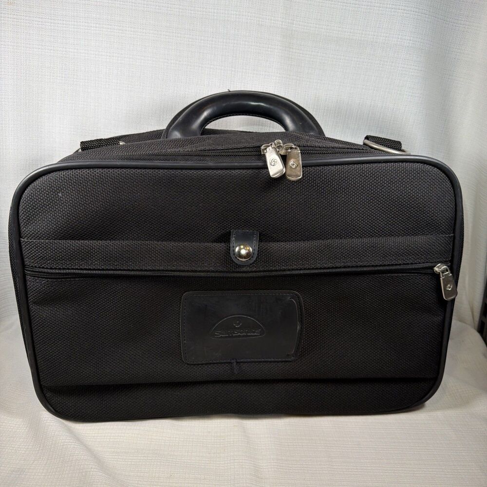 Samsonite Black Travel Duffel Boarding Bag 17x10x6.5 Underseat Carry On No Strap